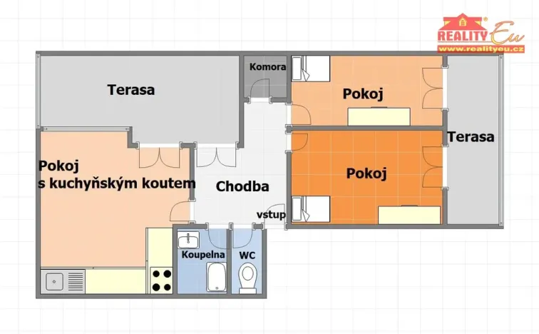Prodej bytu 3+kk, Hradec Králové, K Meteoru, 74 m2