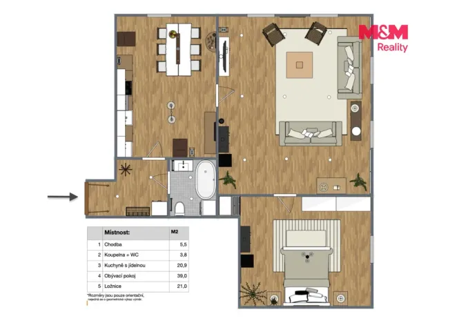 Prodej bytu 2+1, Všemyslice - Neznašov, 70 m2