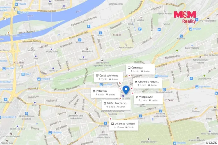 Pronájem bytu 2+kk, Praha - Žižkov, V kapslovně, 58 m2