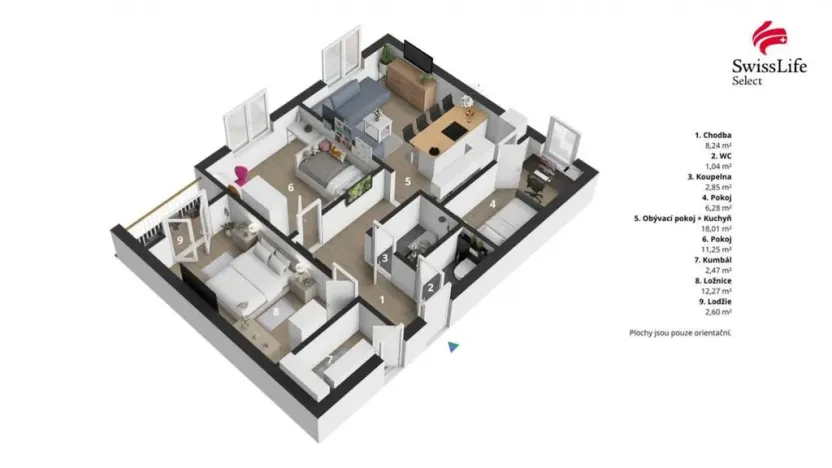 Prodej bytu 3+1, Praha - Chodov, Valentova, 63 m2