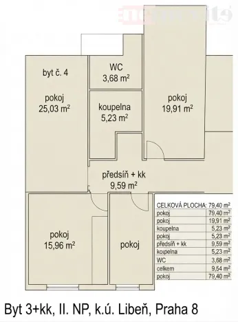 Prodej bytu 3+kk, Praha - Libeň, Heydukova, 80 m2