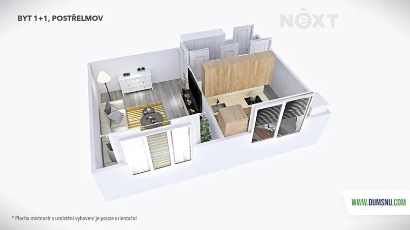 Pronájem bytu 1+1, Postřelmov, Nová, 32 m2