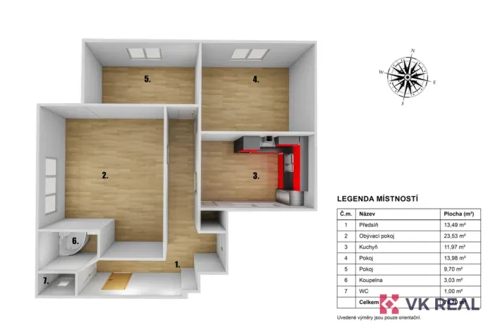 Prodej bytu 3+1, Teplice - Trnovany, gen. Svobody, 76 m2