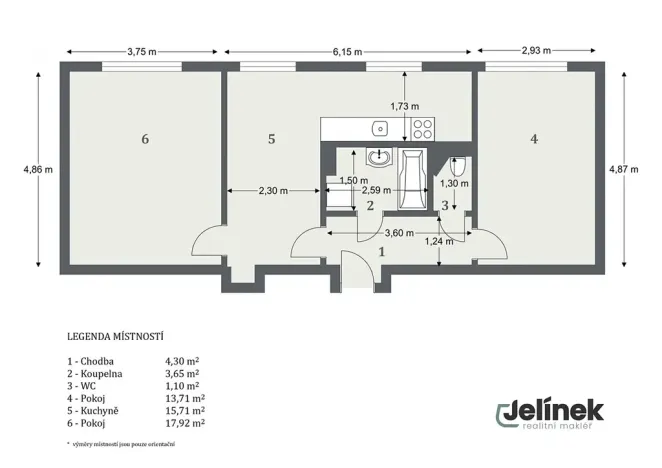 Prodej bytu 3+kk, Proseč, Rybenská, 58 m2