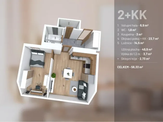 Prodej bytu 2+kk, Praha - Dejvice, Kafkova, 53 m2