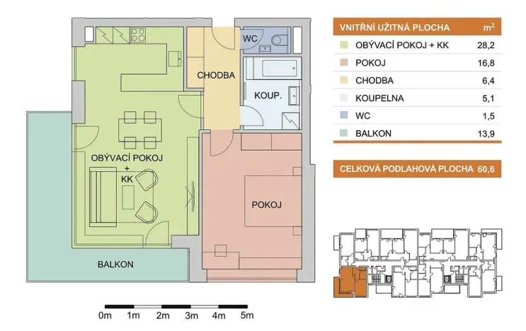 Pronájem bytu 2+kk, Olomouc - Řepčín, Aloise Rašína, 60 m2