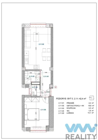 Pronájem bytu 2+kk, Ostrava, 30. dubna, 47 m2