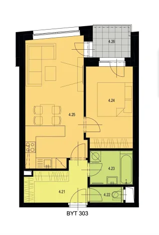 Pronájem bytu 2+kk, Prostějov, 56 m2
