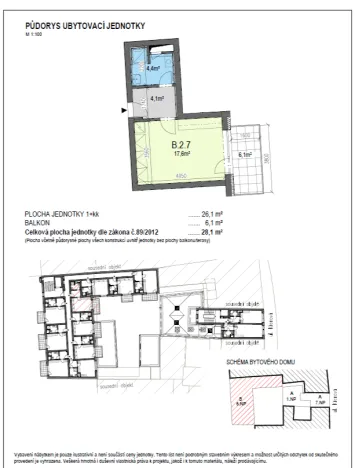 Pronájem bytu 1+kk, Brno, Křenová, 28 m2