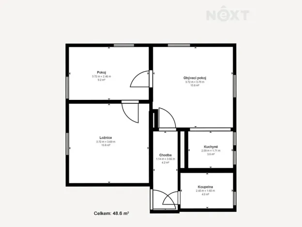 Prodej bytu 3+1, Hluboká nad Vltavou, Zvolenovská, 48 m2