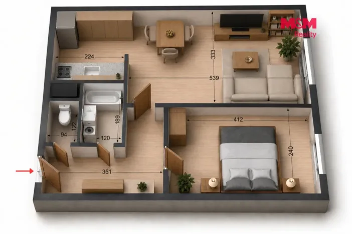 Prodej bytu 2+kk, Kolín, Želivského, 42 m2