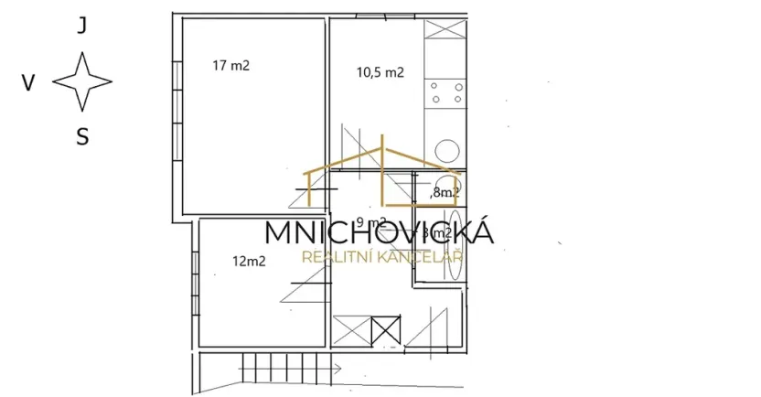 Prodej bytu 2+1, Praha - Krč, Fillova, 52 m2