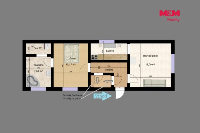 Pronájem rodinného domu, Močovice, 88 m2