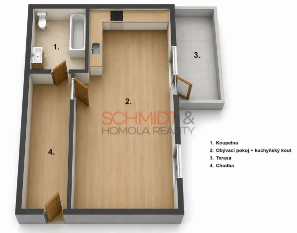 Prodej bytu 1+kk, Hustopeče, Gen. Peřiny, 38 m2