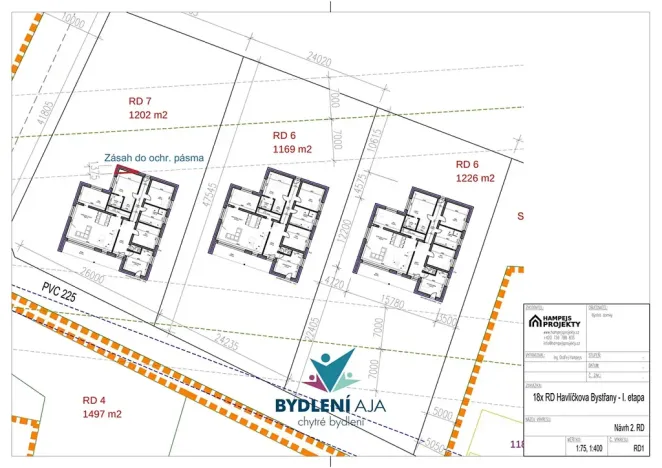 Prodej pozemku pro bydlení, Bystřany, Havlíčkova, 800 m2