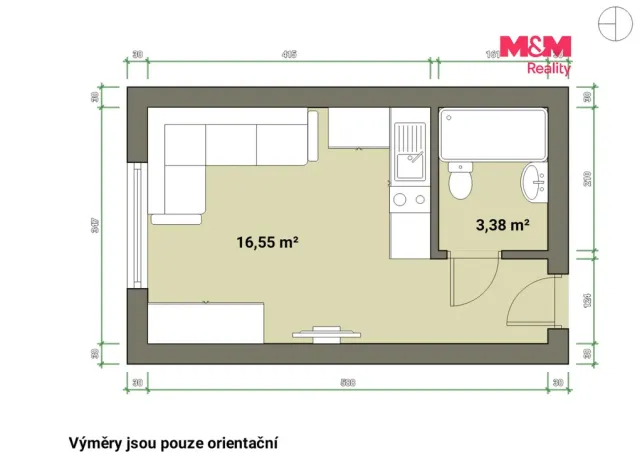 Prodej bytu 1+kk, Tachov, Bělojarská, 22 m2