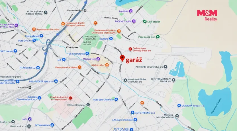 Pronájem garáže, Chomutov, 22 m2