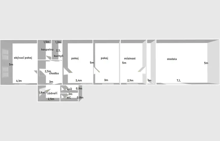 Prodej rodinného domu, Tři Dvory, 95 m2