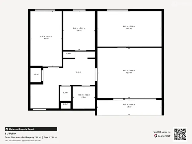 Prodej bytu 3+1, Brno, U pošty, 60 m2