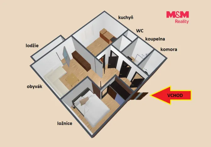 Pronájem bytu 1+1, Dobruška, Domašínská, 40 m2