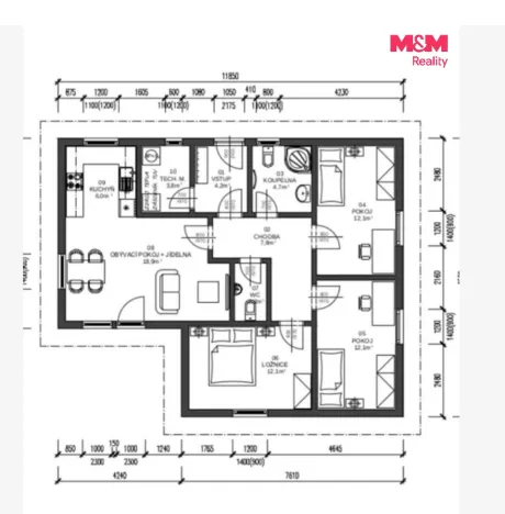 Prodej rodinného domu, Březno, Lesní, 84 m2