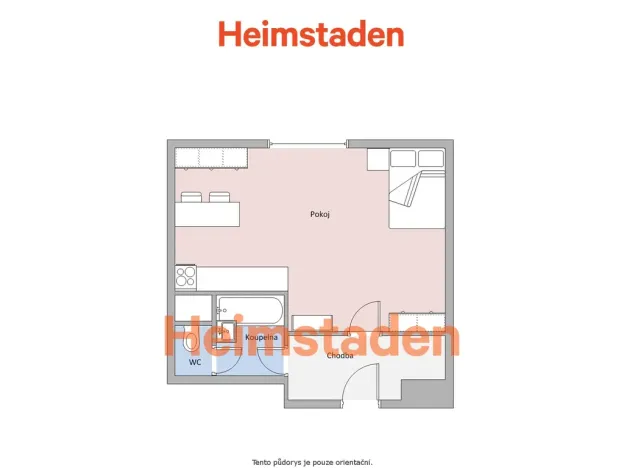 Pronájem bytu 1+kk, Frýdek-Místek - Místek, Ostravská, 25 m2