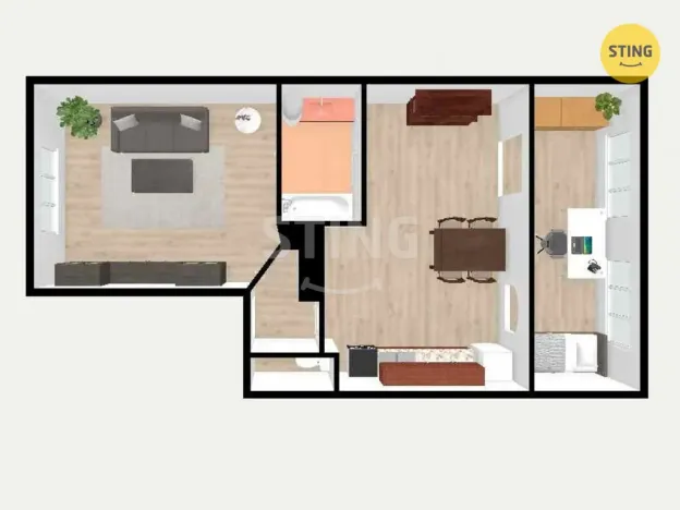 Pronájem bytu 2+kk, Opava, Englišova, 58 m2