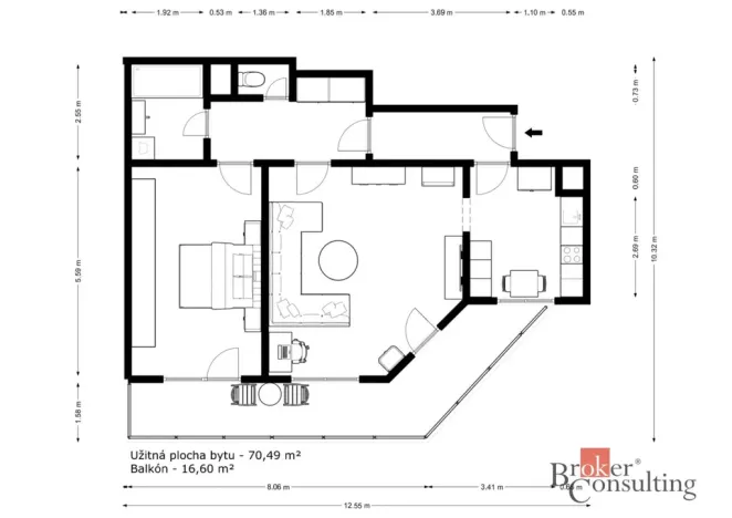Prodej bytu 2+1, Praha - Suchdol, K Horoměřicům, 71 m2