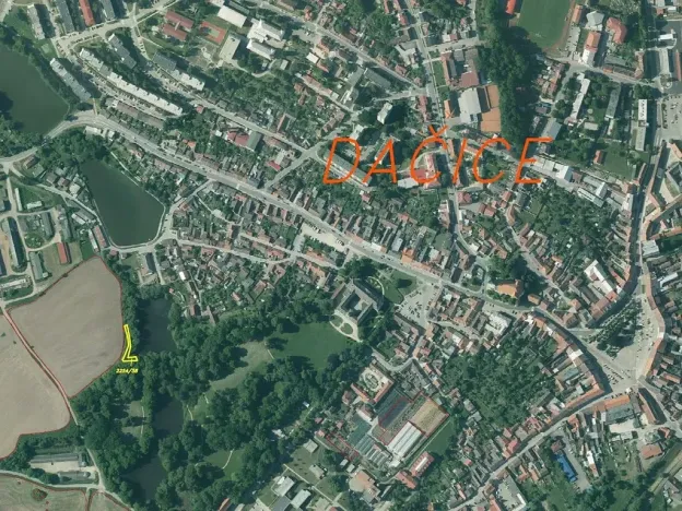 Dražba pozemku, Dačice, 326 m2