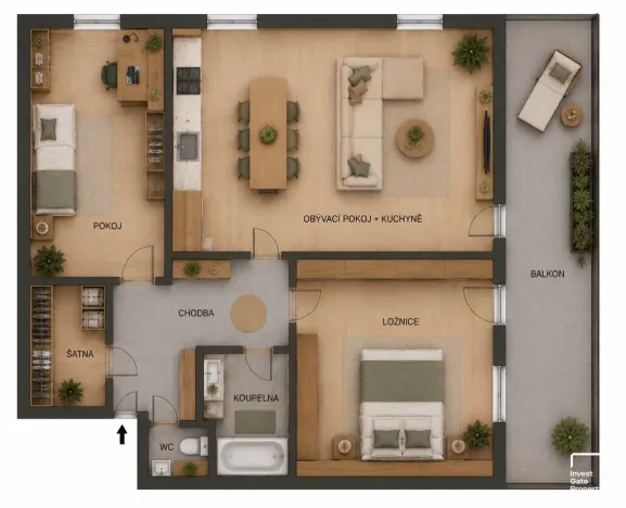 Prodej bytu 3+kk, Plzeň - Severní Předměstí, Mutěnická, 91 m2