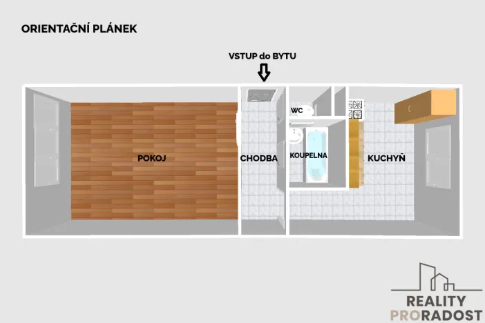 Pronájem bytu 1+1, Olomouc, Na Bystřičce, 31 m2
