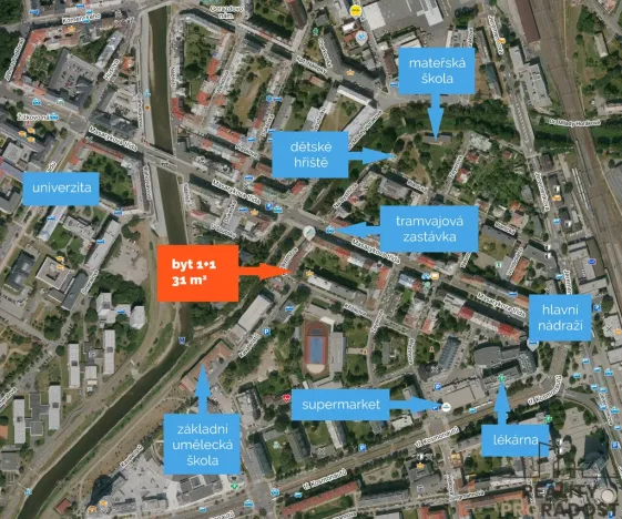 Pronájem bytu 1+1, Olomouc, Na Bystřičce, 31 m2