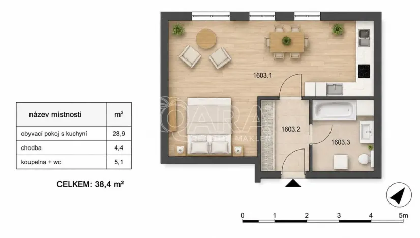 Prodej bytu 1+kk, Praha - Modřany, Pískařská, 38 m2
