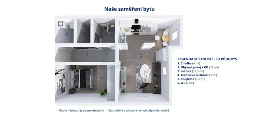 Pronájem bytu 2+kk, Havlíčkova Borová, Drahotín, 56 m2