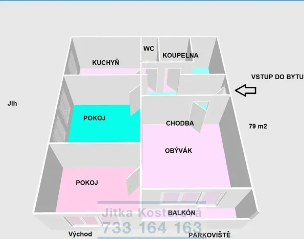 Prodej bytu 3+1, Krnov - Pod Bezručovým vrchem, E. Hakena, 79 m2