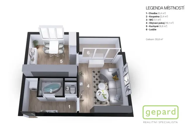 Prodej bytu 1+1, Cheb, Matěje Kopeckého, 36 m2
