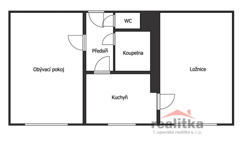 Pronájem bytu 2+1, Opava - Předměstí, Rooseveltova, 53 m2