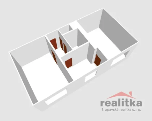 Pronájem bytu 2+1, Opava - Předměstí, Rooseveltova, 53 m2