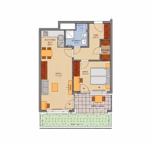 Prodej bytu 2+kk, Praha - Stodůlky, Svitákova, 57 m2