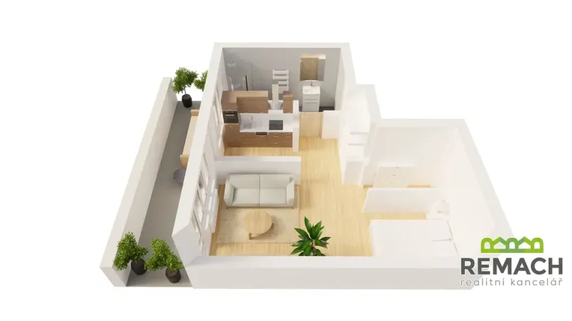 Pronájem bytu 1+kk, Zlín, Ševcovská, 33 m2