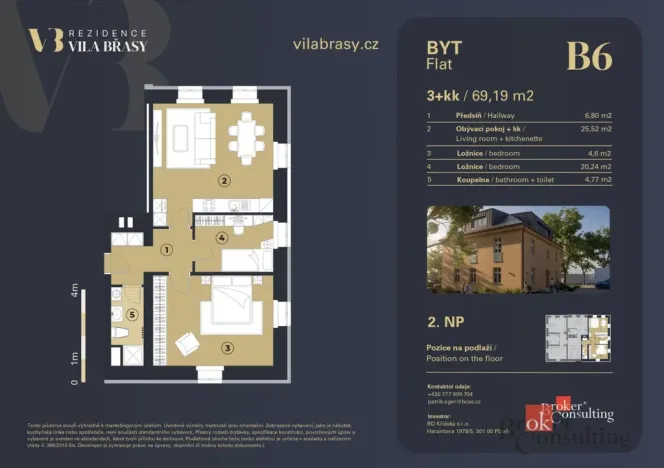 Prodej bytu 3+kk, Břasy, 69 m2