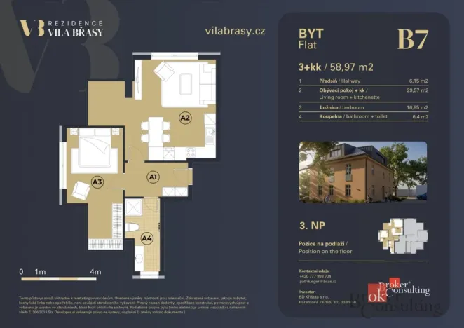 Prodej bytu 2+kk, Břasy, 59 m2