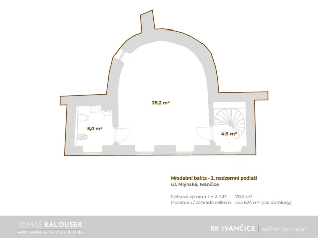 Pronájem kanceláře, Ivančice, Mlýnská, 70 m2