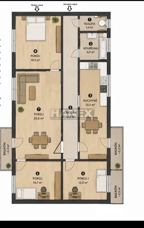 Prodej bytu 4+1, Milovice, Mírová, 104 m2