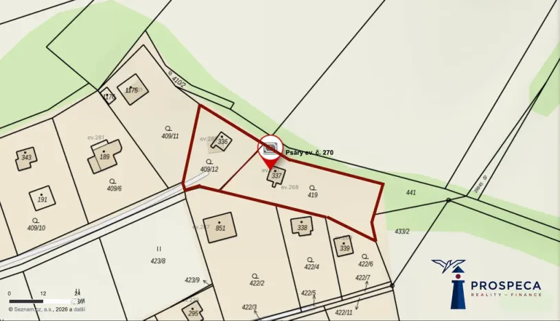 Prodej pozemku, Psáry, 1330 m2