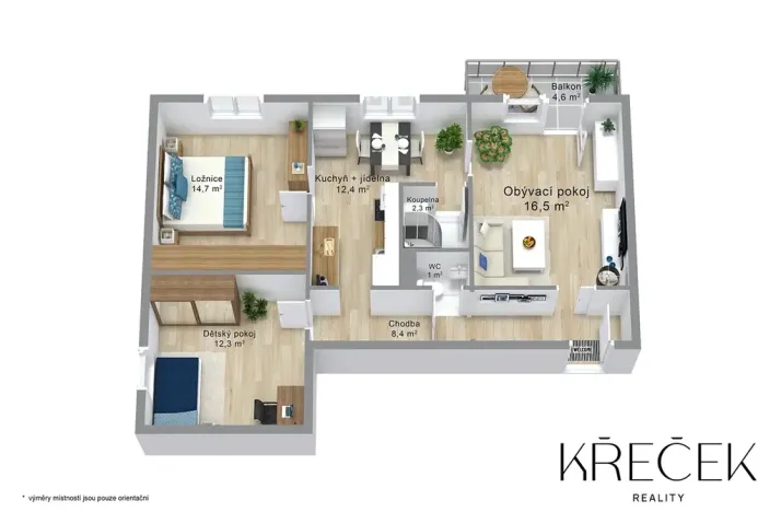 Pronájem bytu 3+1, Třebíč, Obránců míru, 68 m2