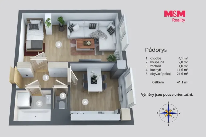 Prodej bytu 1+1, Ústí nad Labem - Krásné Březno, Rozcestí, 40 m2