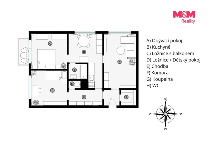 Prodej bytu 3+1, Praha - Záběhlice, Švehlova, 72 m2