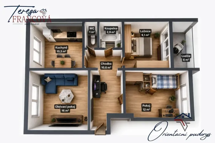 Prodej bytu 3+1, Prostějov, Švýcarská, 62 m2