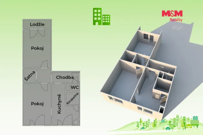 Prodej bytu 2+1, Valašské Meziříčí, Zdeňka Fibicha, 56 m2